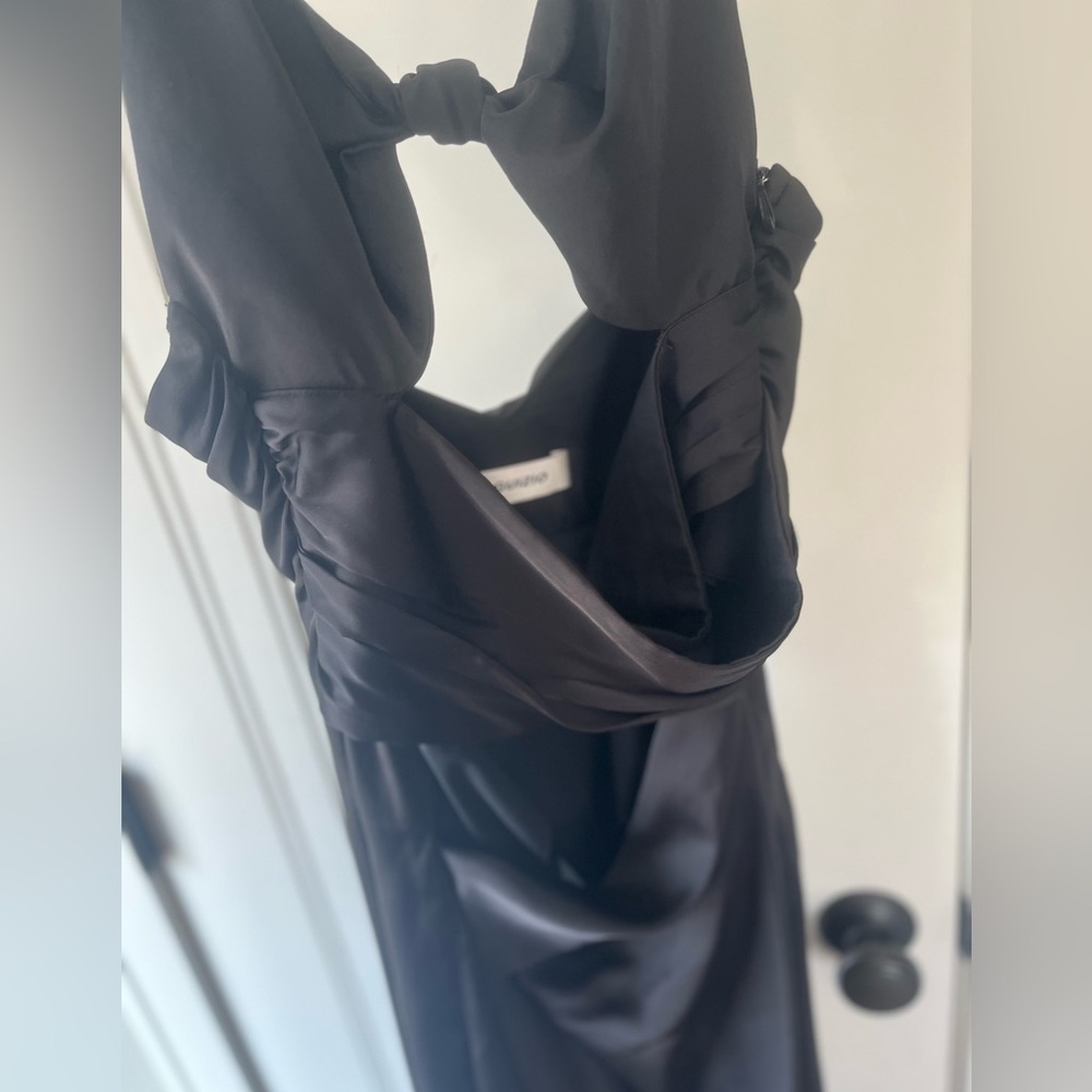 $315 Danielle Guizio NY Black Sainte Cut-out Ruched Maxi Dress Size Medium - Picture 9 of 10